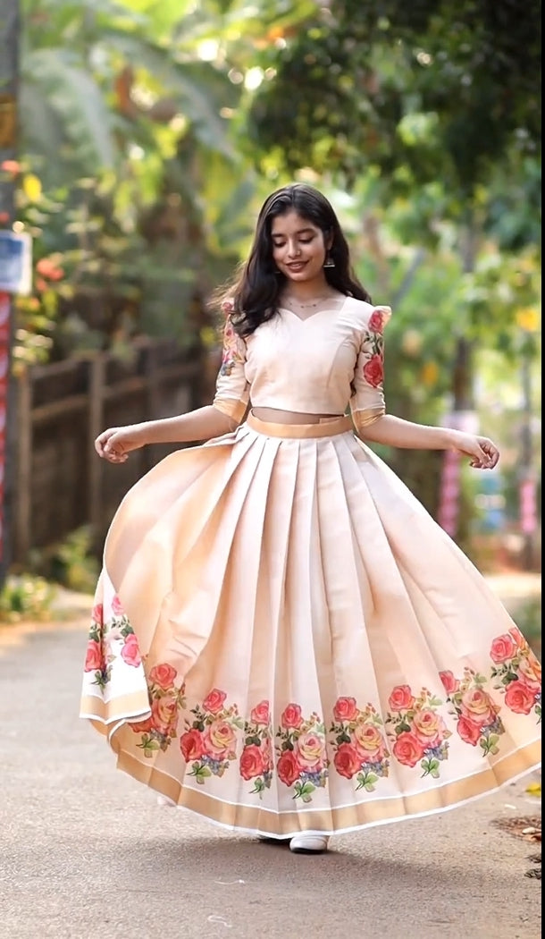 South Indian Elegance: Kerala Silk Lehenga