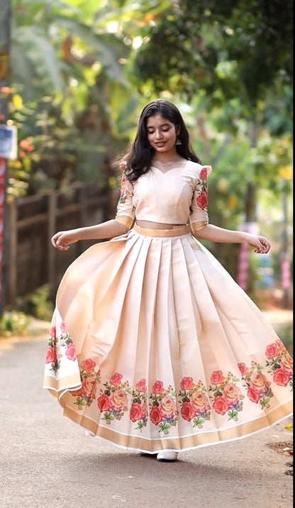 South Indian Elegance: Kerala Silk Lehenga