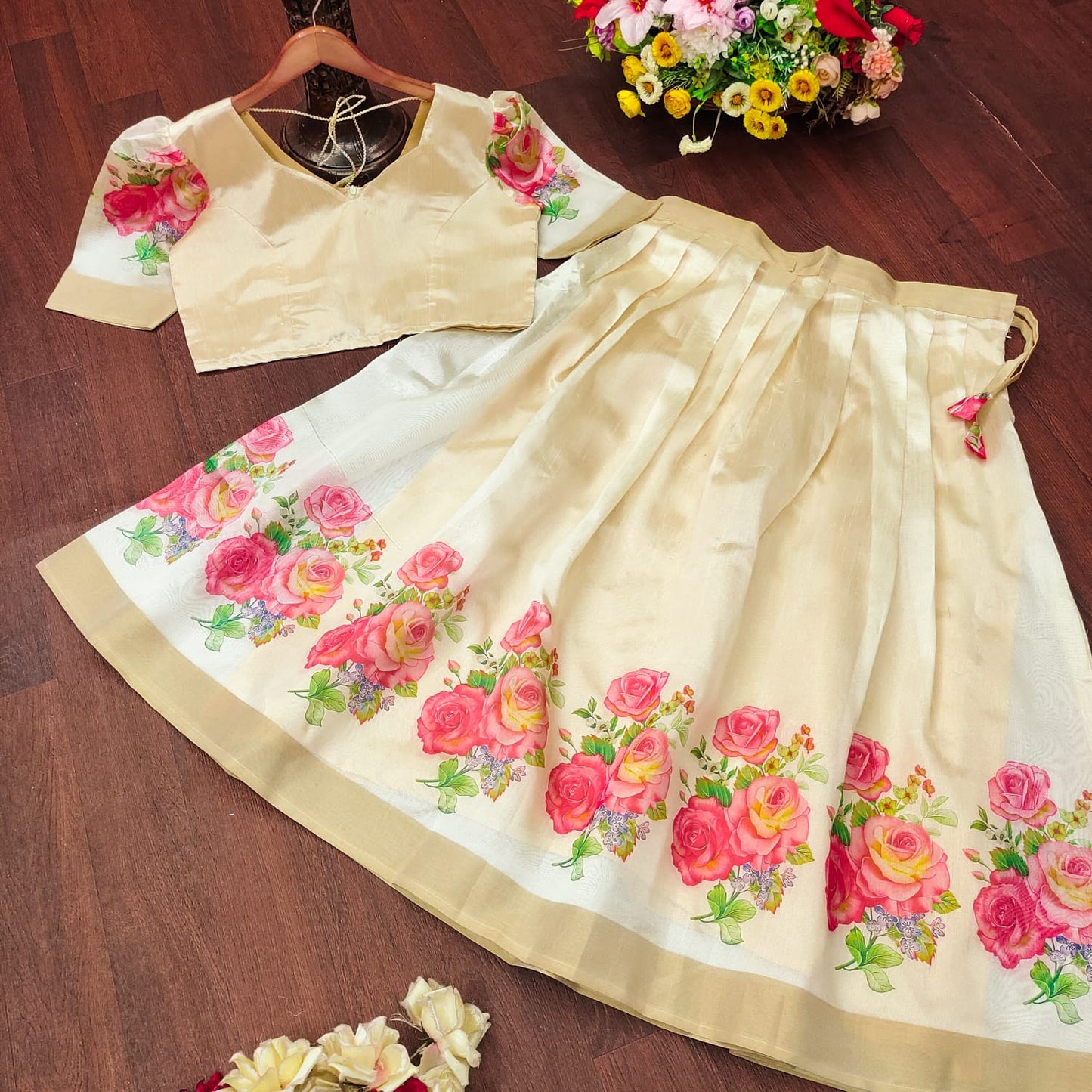 South Indian Elegance: Kerala Silk Lehenga