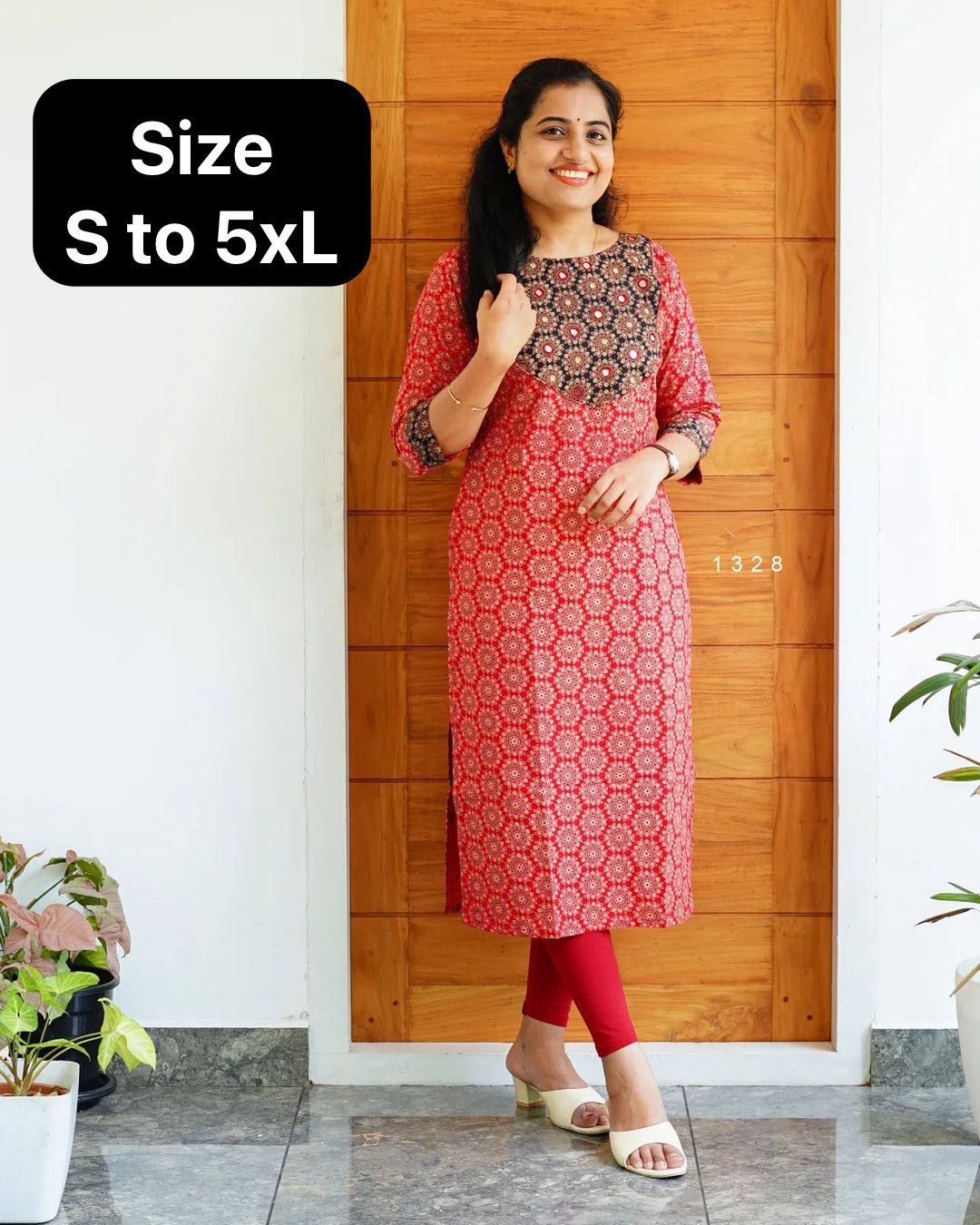 Ajrakh Print Cotton Kurti - Ethnic Wear, Comfortable & Stylish