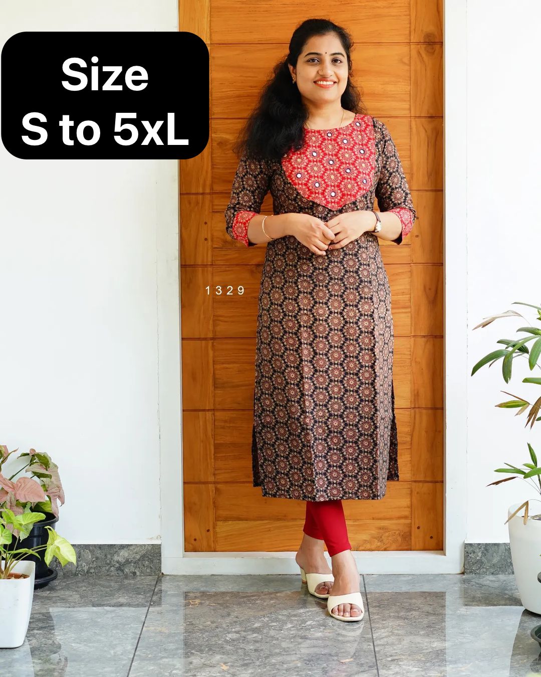 Ajrakh Print Cotton Kurti - Ethnic Wear, Comfortable & Stylish