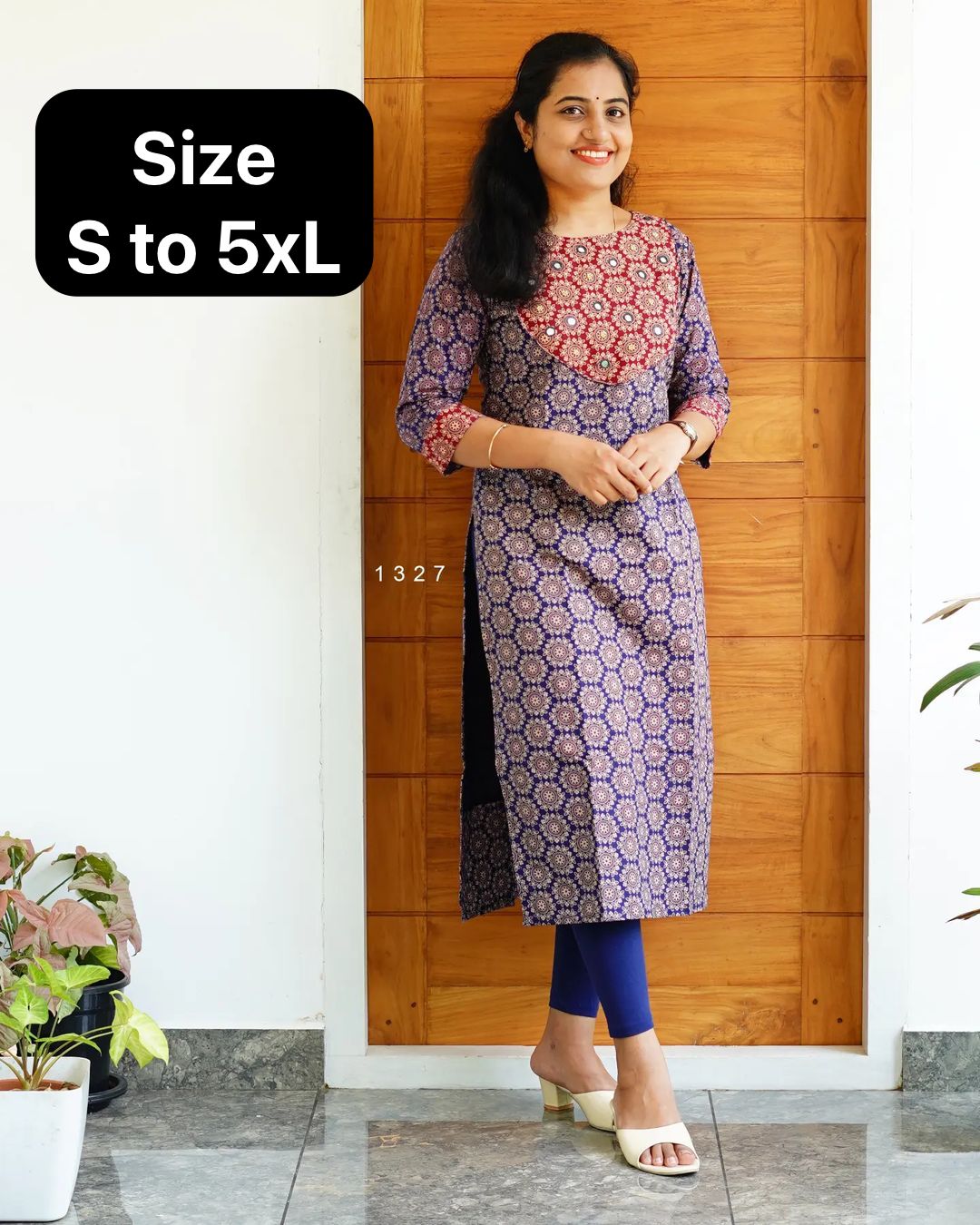 Ajrakh Print Cotton Kurti - Ethnic Wear, Comfortable & Stylish